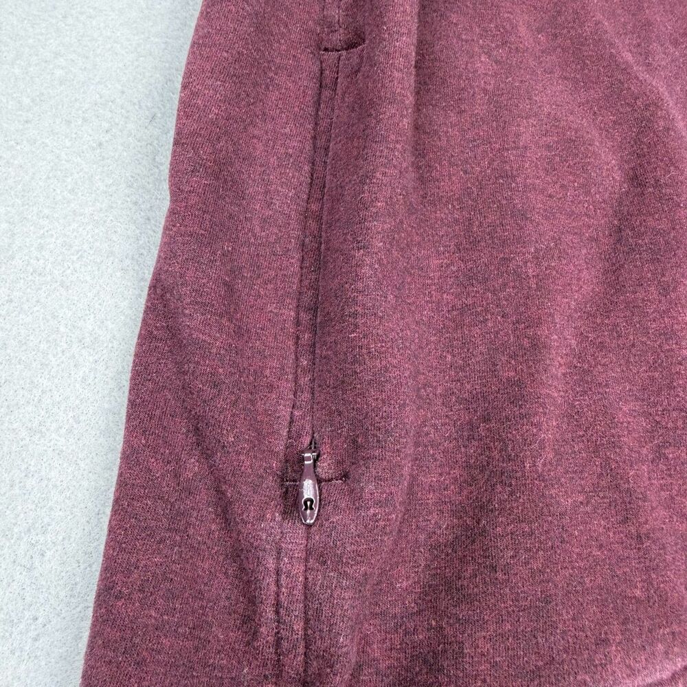 Lululemon Sweatshirt Womens 4 Red Cowl Neck Pullover Zip Pocket Logo Yoga Top - Picture 10 of 16